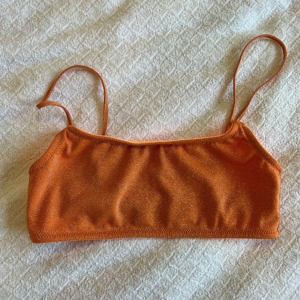 Orange sparkle mica triangle top s++
